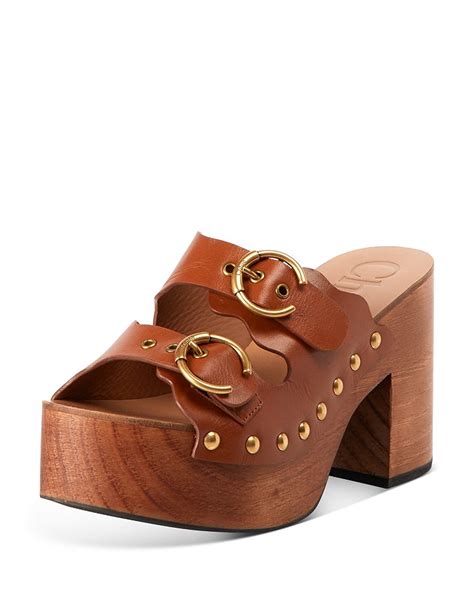 Women's Lauren Ingrid Buckle Strap Leather Clogs